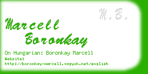 marcell boronkay business card